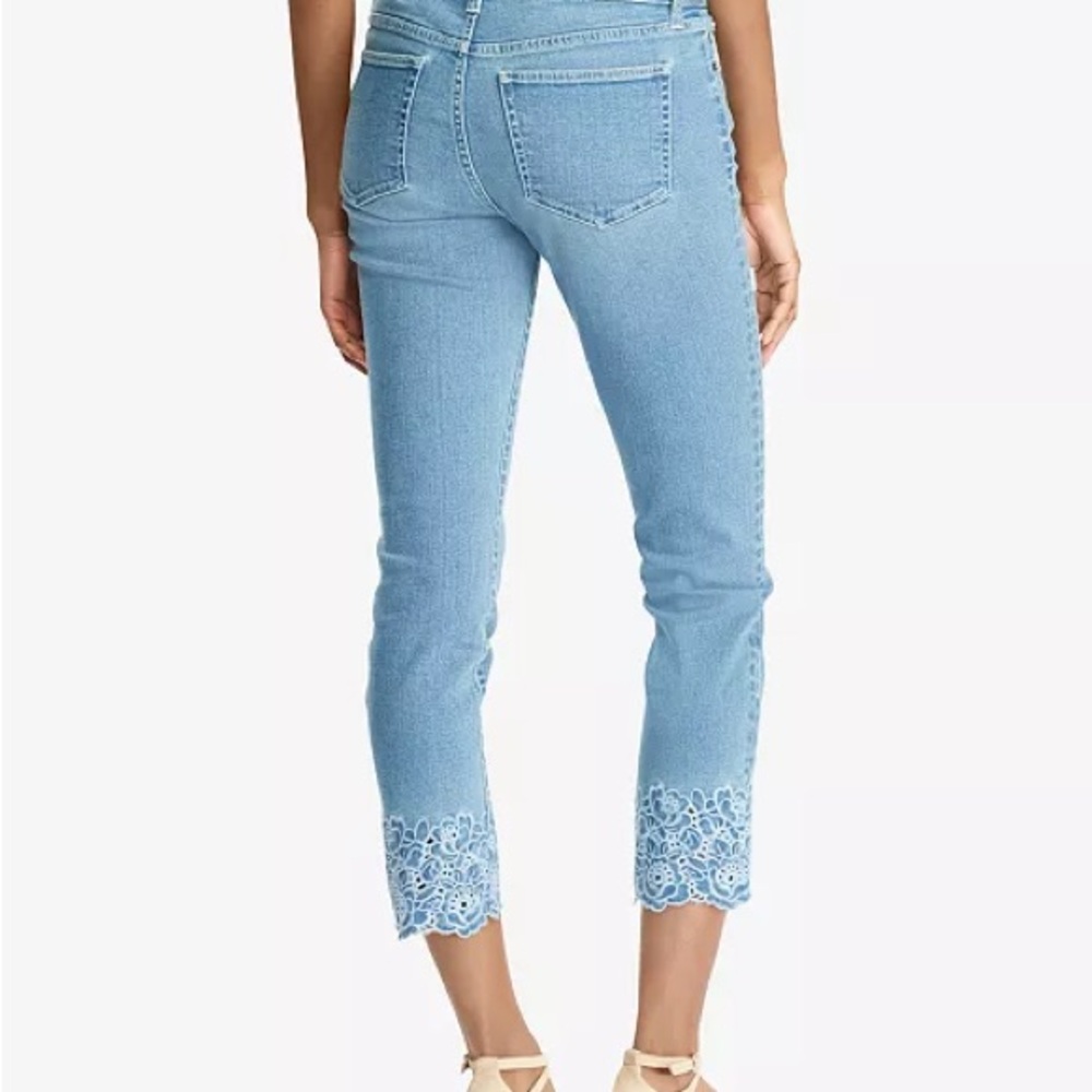 Ralph Lauren premier straight Cropped Jeans with embroidered Detail - Picture 3 of 12